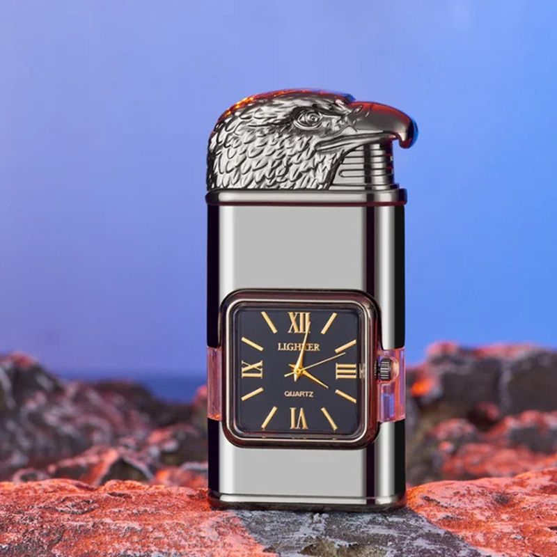 Frendorf | Windproof Feuerzeug Vintage Uhr Lünette Jet Flamme Fackel