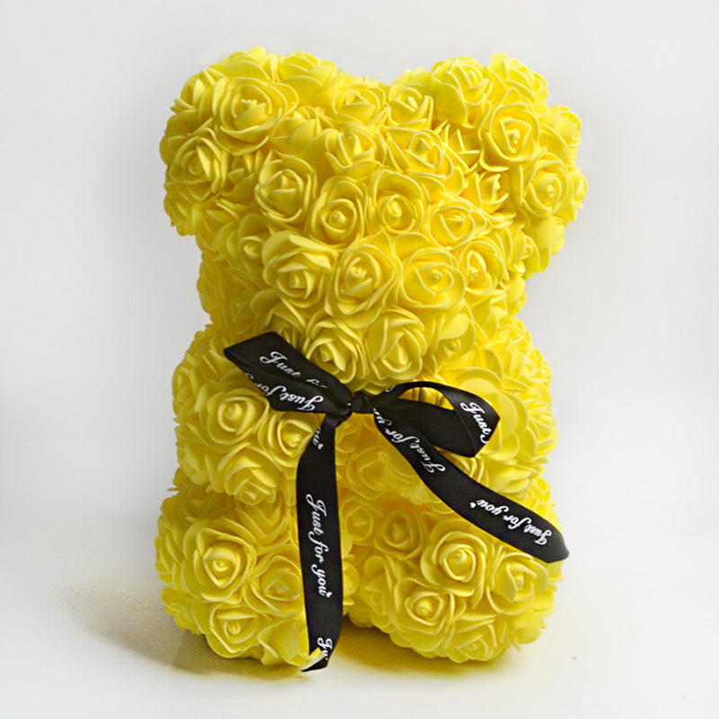 Frendorf | Valentinstag Geschenk Rose Bär Ewige Blume Rose Teddybär PE Schaum Bär 25cm Valentinstag