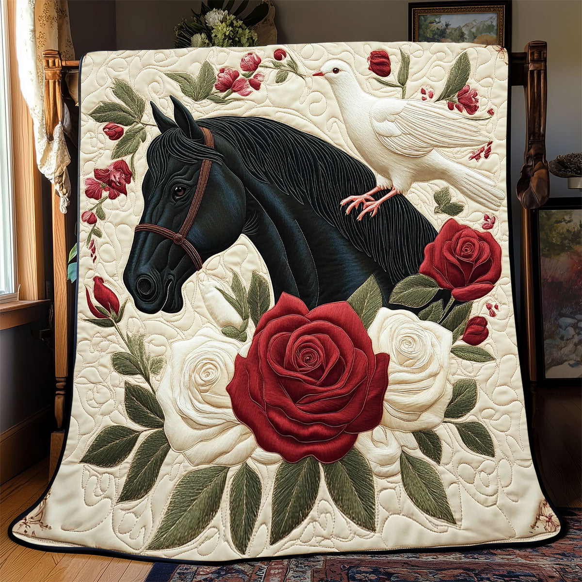 Dove und Horse Steppdecke