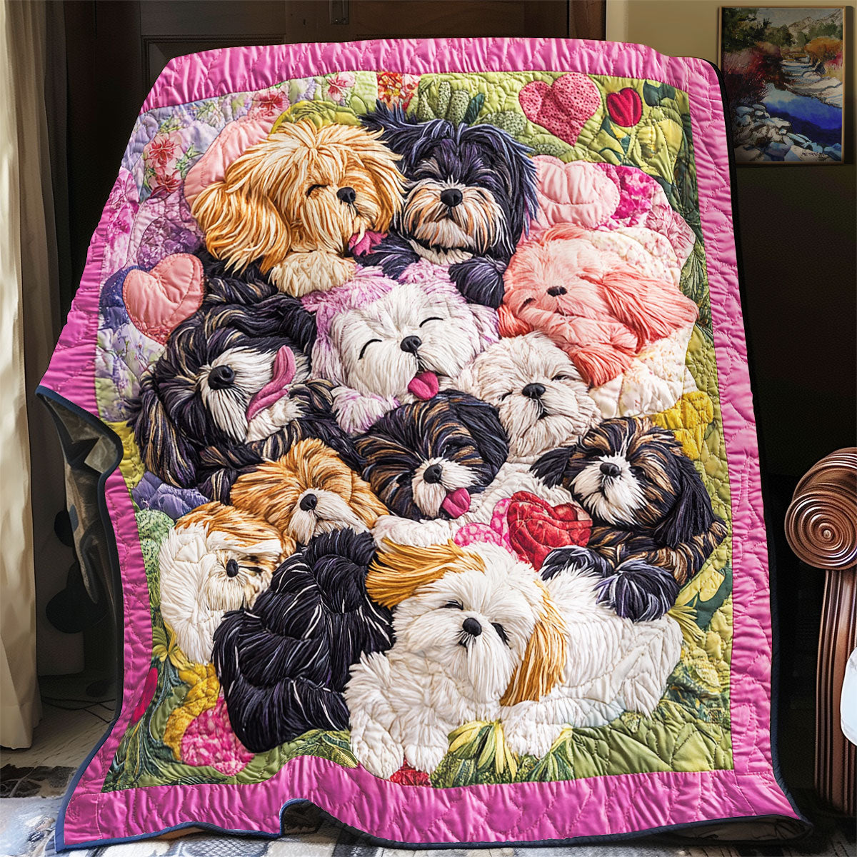 Welpenliebe Patchworkdecke