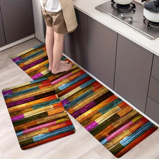 1 Stück, Bunt Geometrisch Bedruckte Fußmatte, Anti-Rutsch Ölbeständige Fußmatte für die Küche, Innenbodenläufer Teppich