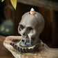 1pc LED Wasserfall Drache Räuchergefäß Schädel Backflow Räuchergefäß Halloween Wohnkultur Aromatherapie (Ohne Räucherwerk)