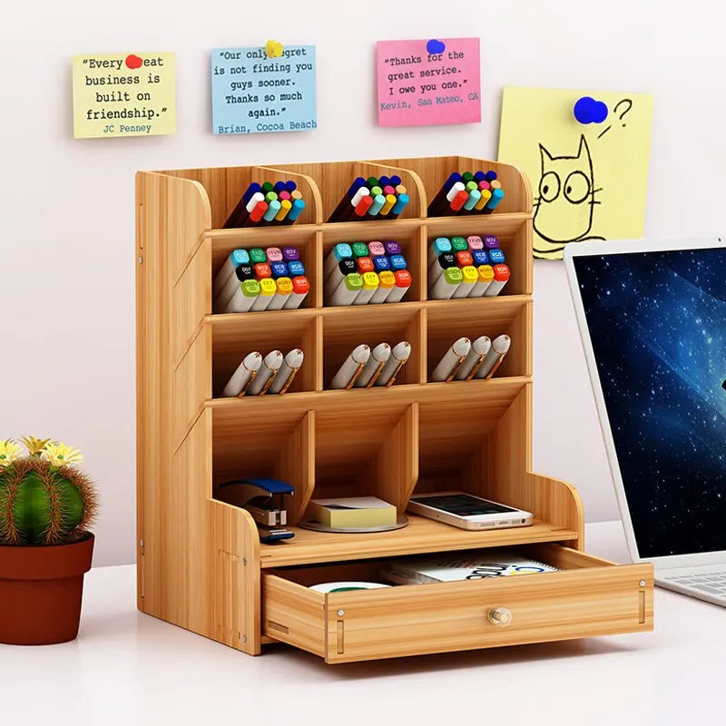 PenBox | Schreibtisch-Organizer | Holz-Stifthalter | Stilvolle und Effiziente Aufbewahrungslösung