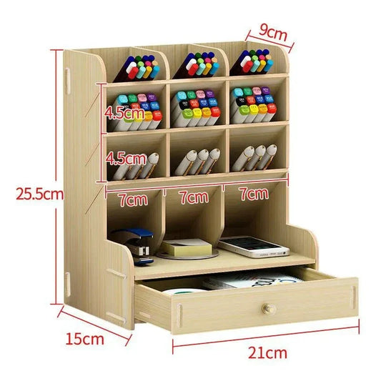 PenBox | Schreibtisch-Organizer | Holz-Stifthalter | Stilvolle und Effiziente Aufbewahrungslösung