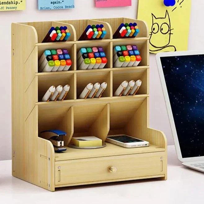 PenBox | Schreibtisch-Organizer | Holz-Stifthalter | Stilvolle und Effiziente Aufbewahrungslösung