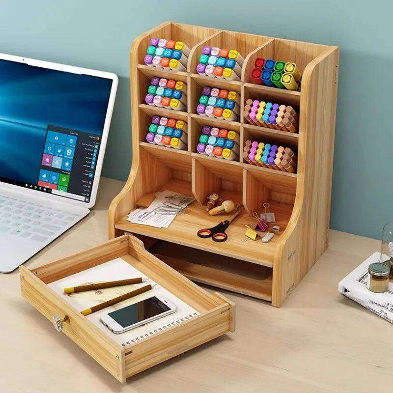 PenBox | Schreibtisch-Organizer | Holz-Stifthalter | Stilvolle und Effiziente Aufbewahrungslösung