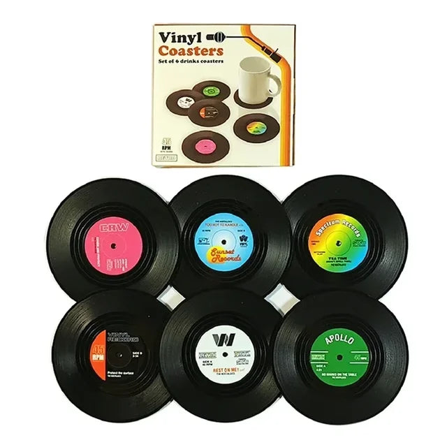 Vinyl-Schallplatten-Untersetzer-Set