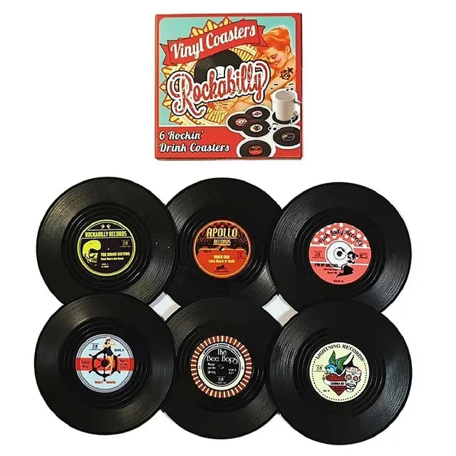 Vinyl-Schallplatten-Untersetzer-Set