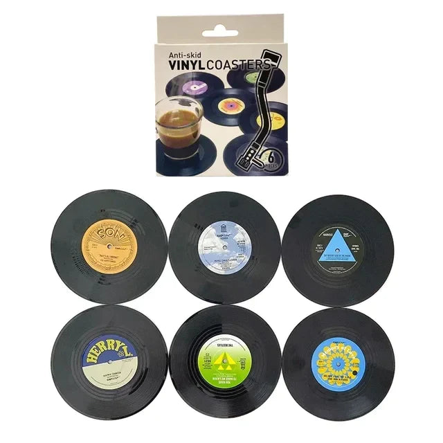 Vinyl-Schallplatten-Untersetzer-Set