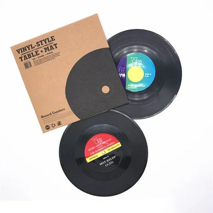 Vinyl-Schallplatten-Untersetzer-Set