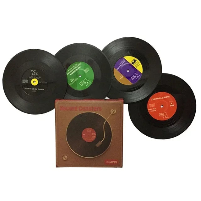 Vinyl-Schallplatten-Untersetzer-Set