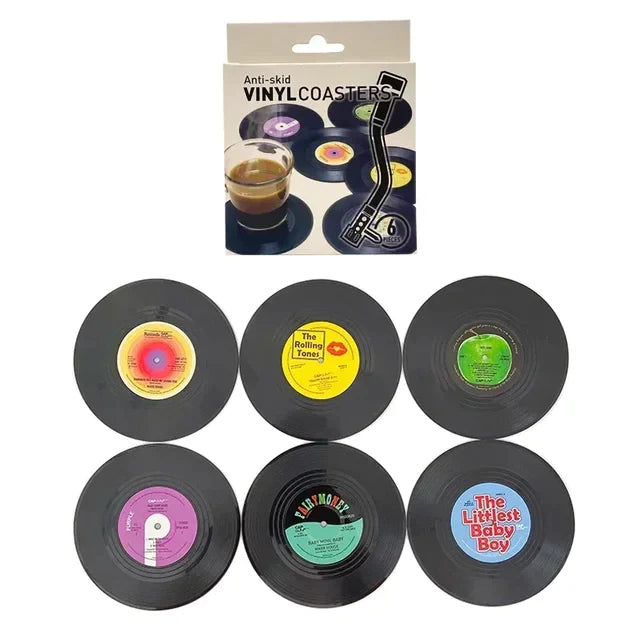 Vinyl-Schallplatten-Untersetzer-Set