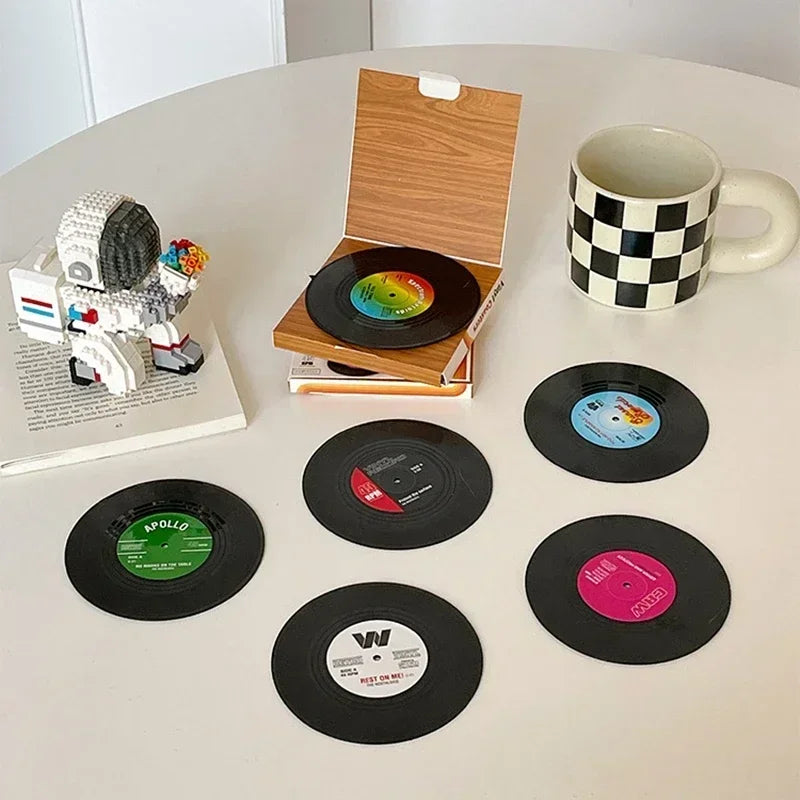 Vinyl-Schallplatten-Untersetzer-Set