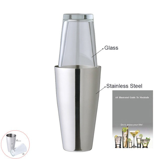 Frendorf | 2-6Stück Amerikanischer Stil Boston Edelstahl Shaker Cocktail Shaker