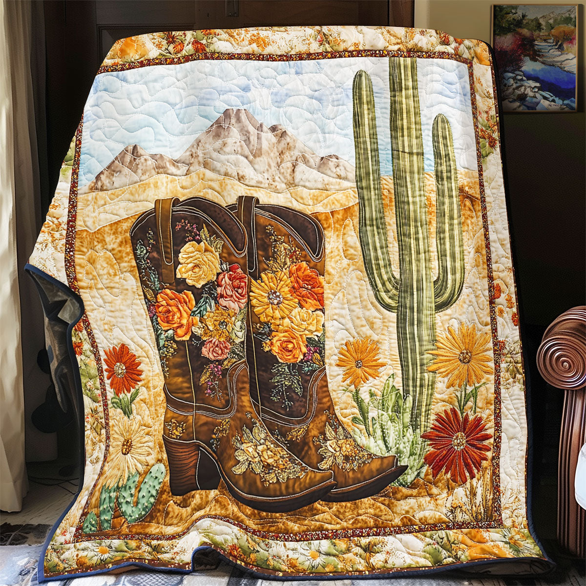 Cowboy Boot Cactus Quilt
