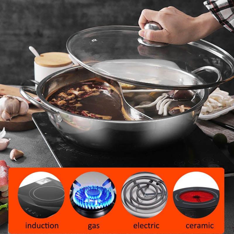 Frendorf | 2 in 1 Geteilter Hot Pot mit Deckel