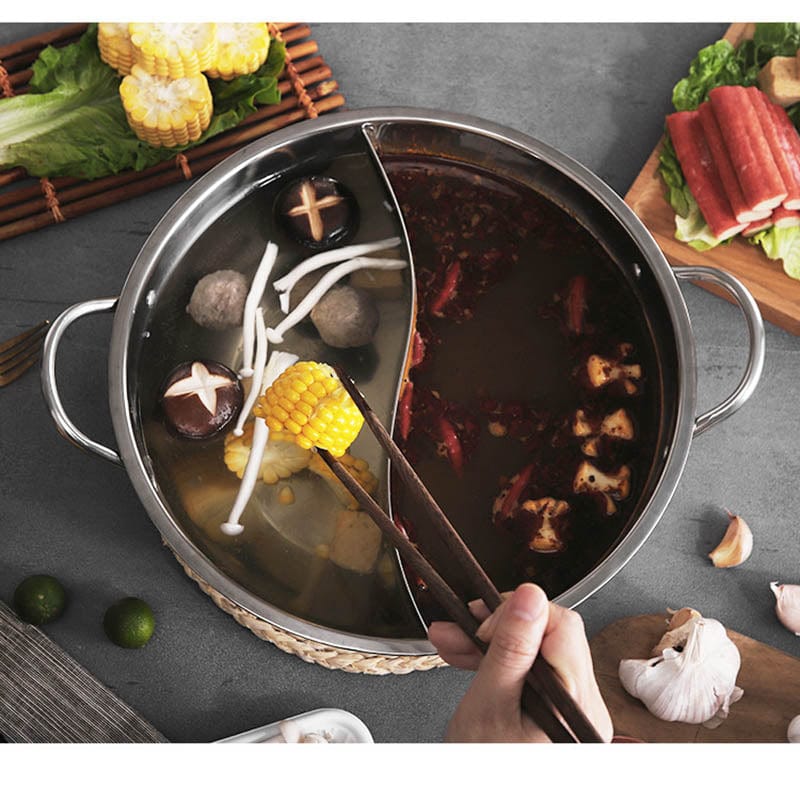 Frendorf | 2 in 1 Geteilter Hot Pot mit Deckel