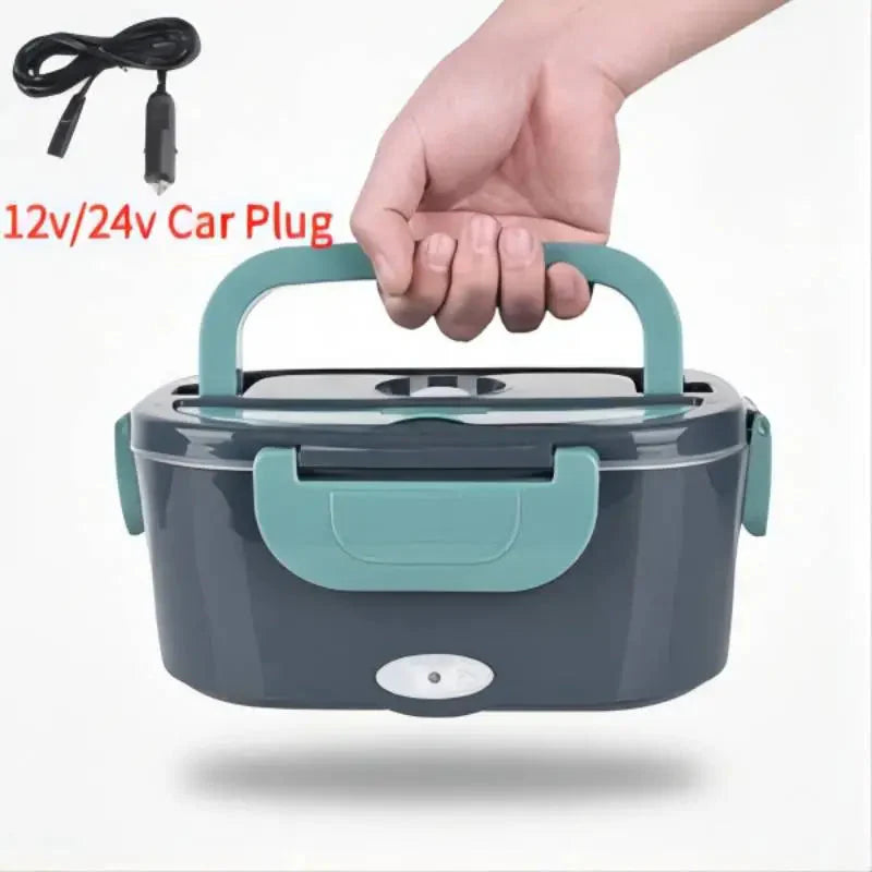 2-in-1 Elektrische Heizende Lunchbox Auto + Zuhause 12V/220/110V Tragbare Edelstahl-Auskleidung Bento-Lunchbox Lebensmittelbehälter Bento-Box