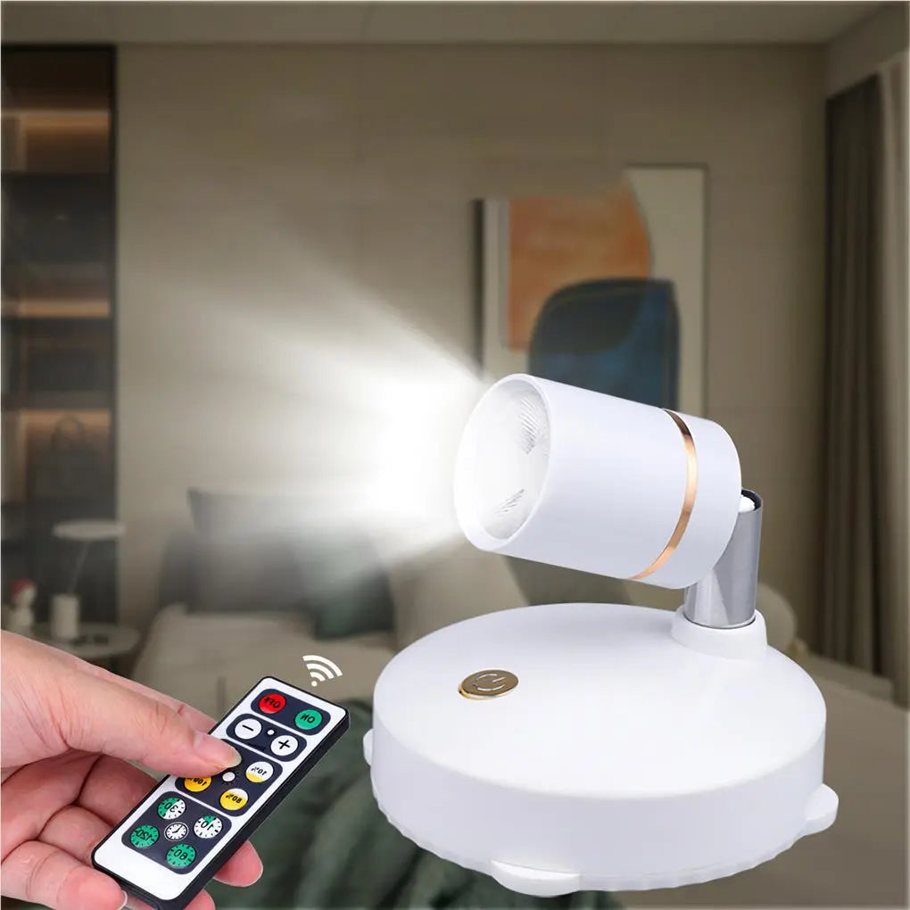 Frendorf | Kabelloser, wiederaufladbarer LED-Strahler und Schreibtischlampe mit Fernbedienung