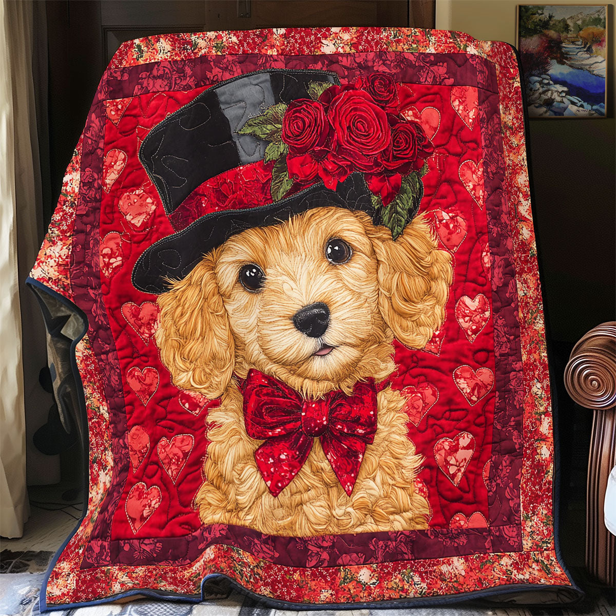 Valentinstag Hund Decke