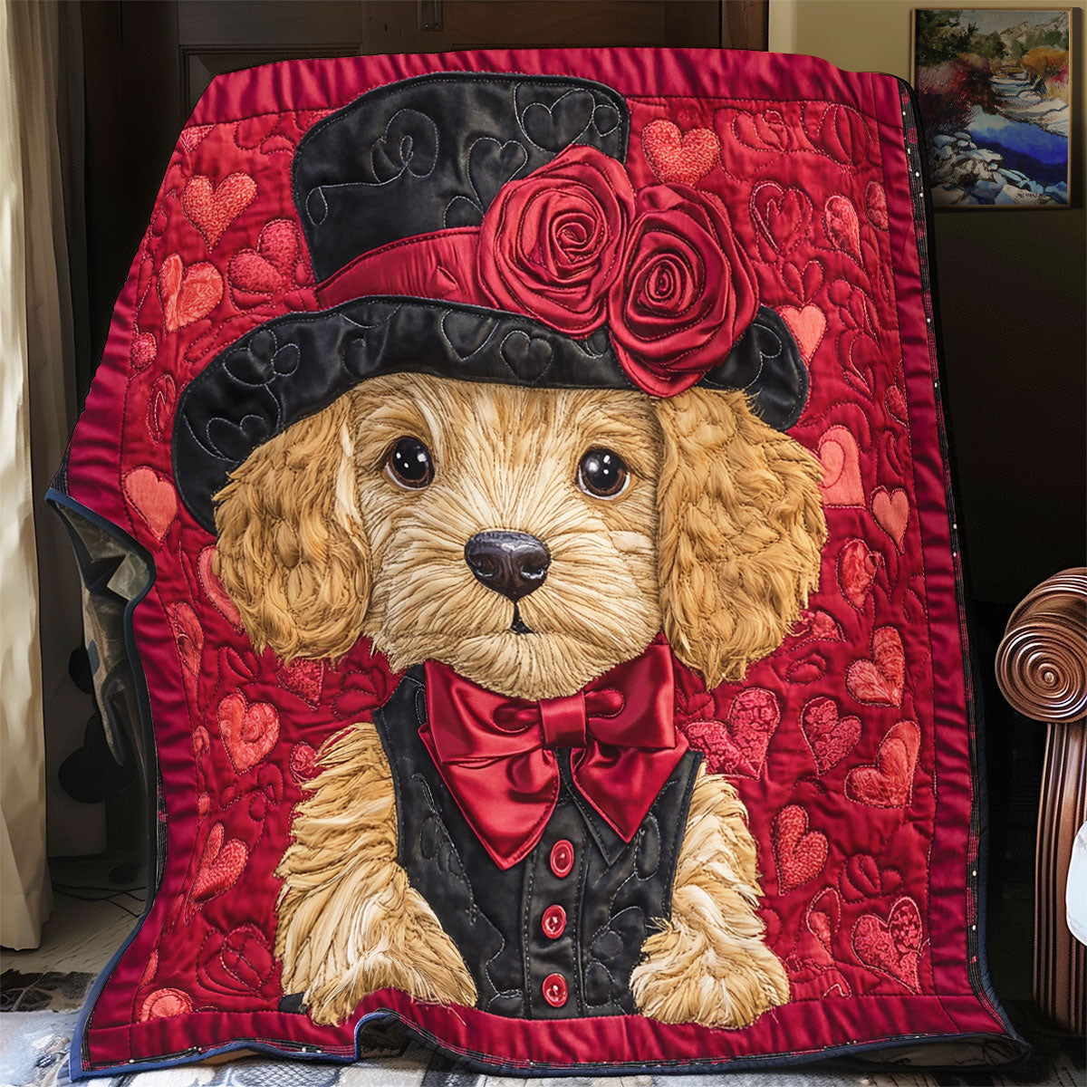 Valentinstag Hund Decke