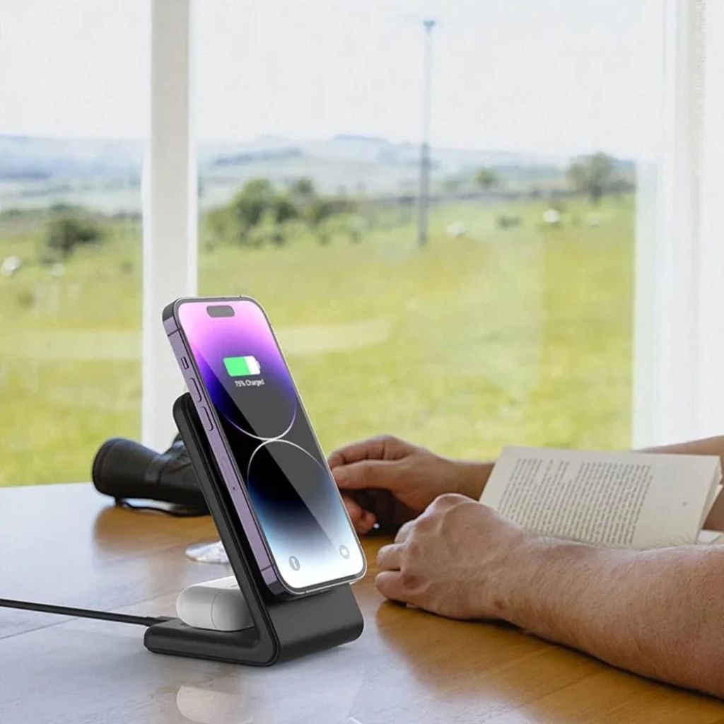 Frendorf | 2-in-1 Magnetisches Ladegerät für iPhone & AirPods – Schnell, Kabellos, Effizient und Sicher