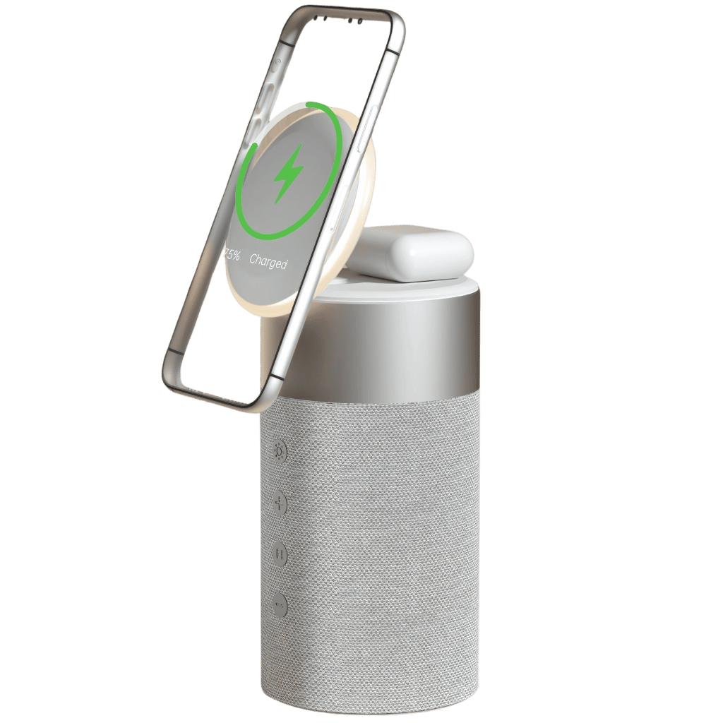 Frendorf | 2-in-1 MagSafe Ladegerät mit Bluetooth-Lautsprecher und Powerbank