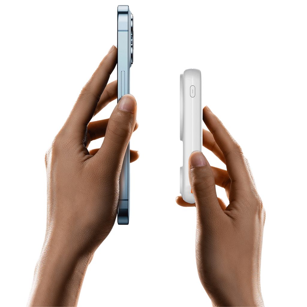 Frendorf | 2-in-1 PowerBank mit PD 20W Schnellladung, Kabellosem Laden & LED-Display – 10.000mAh, Kompakt, Für 4 Geräte