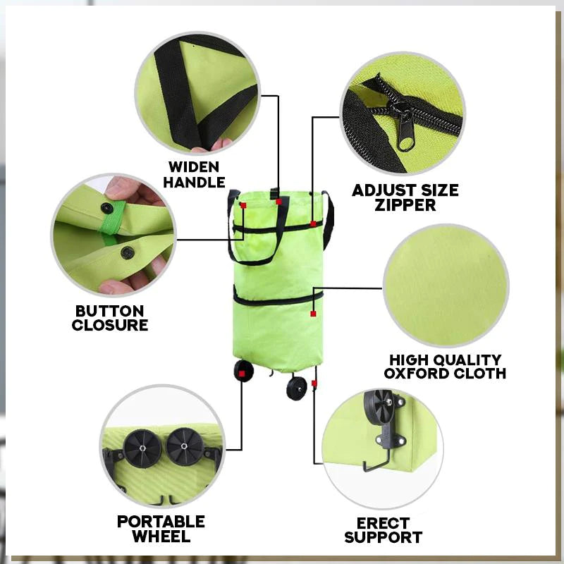 Frendorf | 2-in-1 umwandelbare Einkaufstasche mit Rädern - CarryFlex