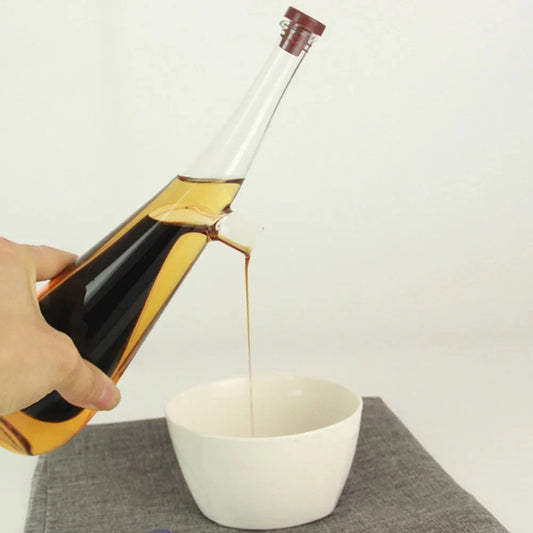 Frendorf | 2 In 1 Doppelwandige Glas Olive Öl Flasche mit Stopfen Doppel Ausgießer