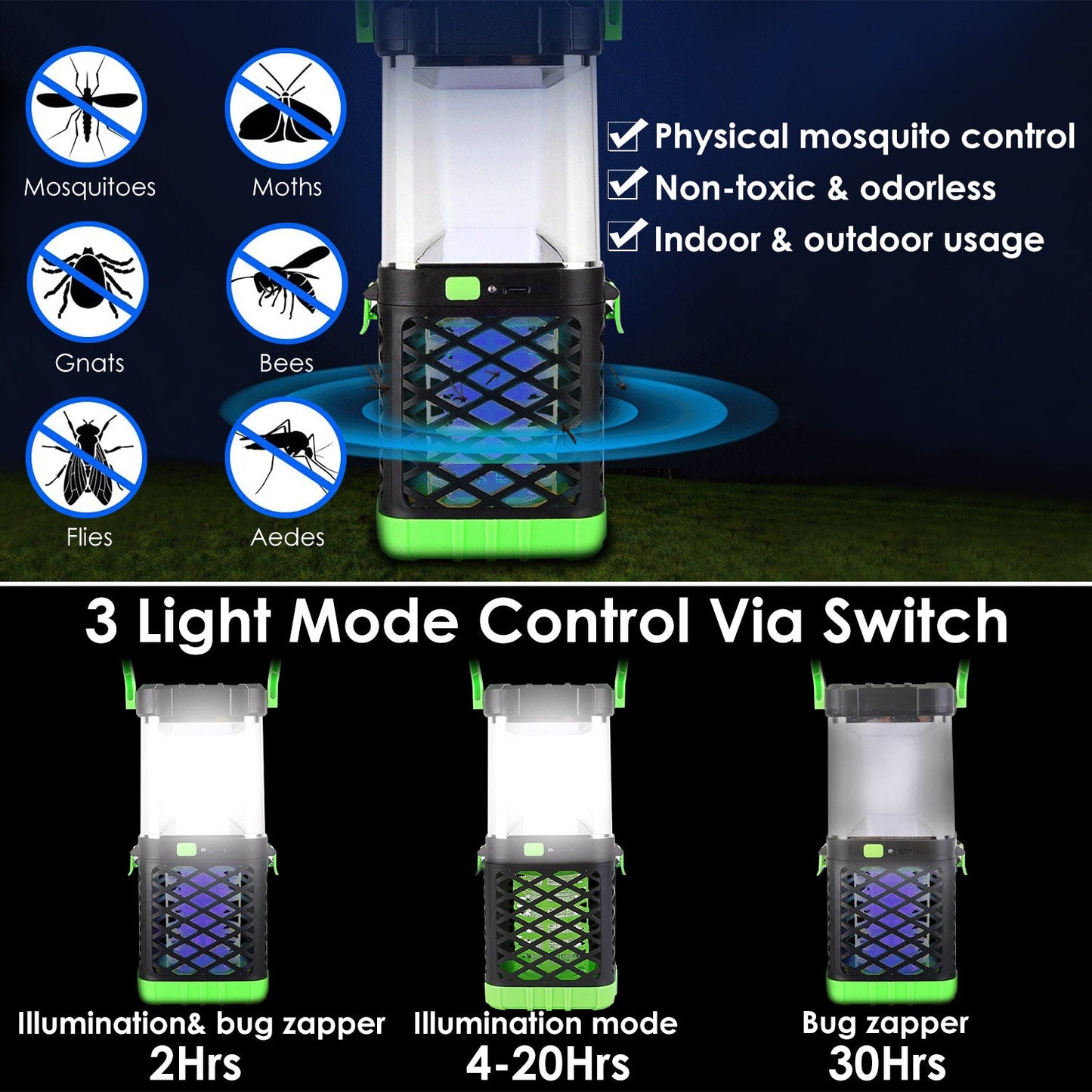 Frendorf | 2-in-1 Elektrische Mückenfängerlampe Fliegen Bug Zapper