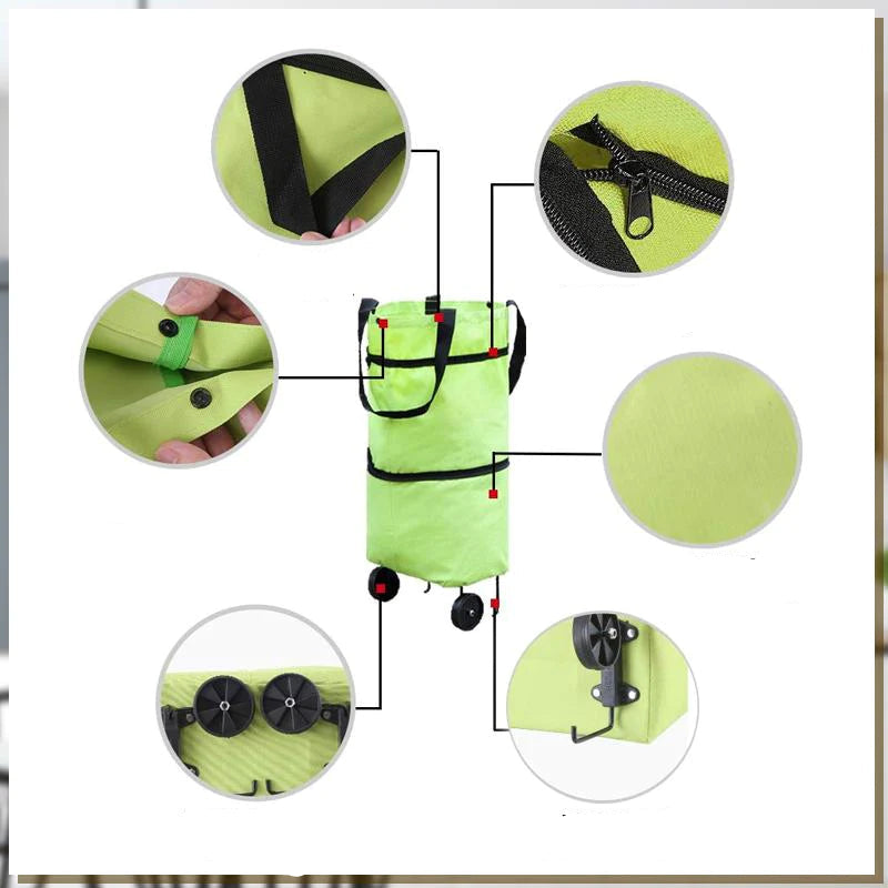 Frendorf | 2-in-1 Faltbare Einkaufstasche Mit Rollen