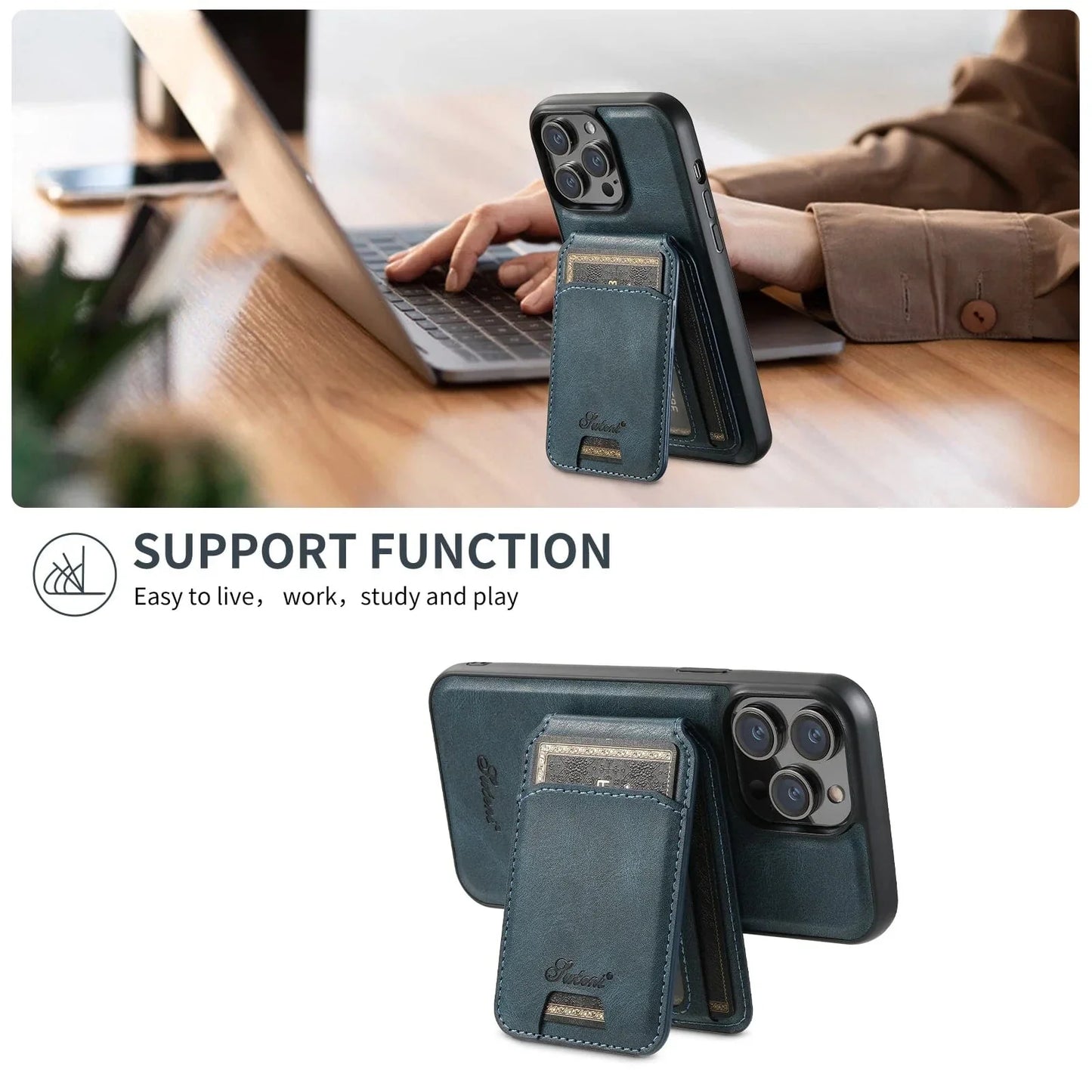 Frendorf | 2 In 1 Magnetische Abnehmbare iPhone 16 Leder Geldbörse Tasche