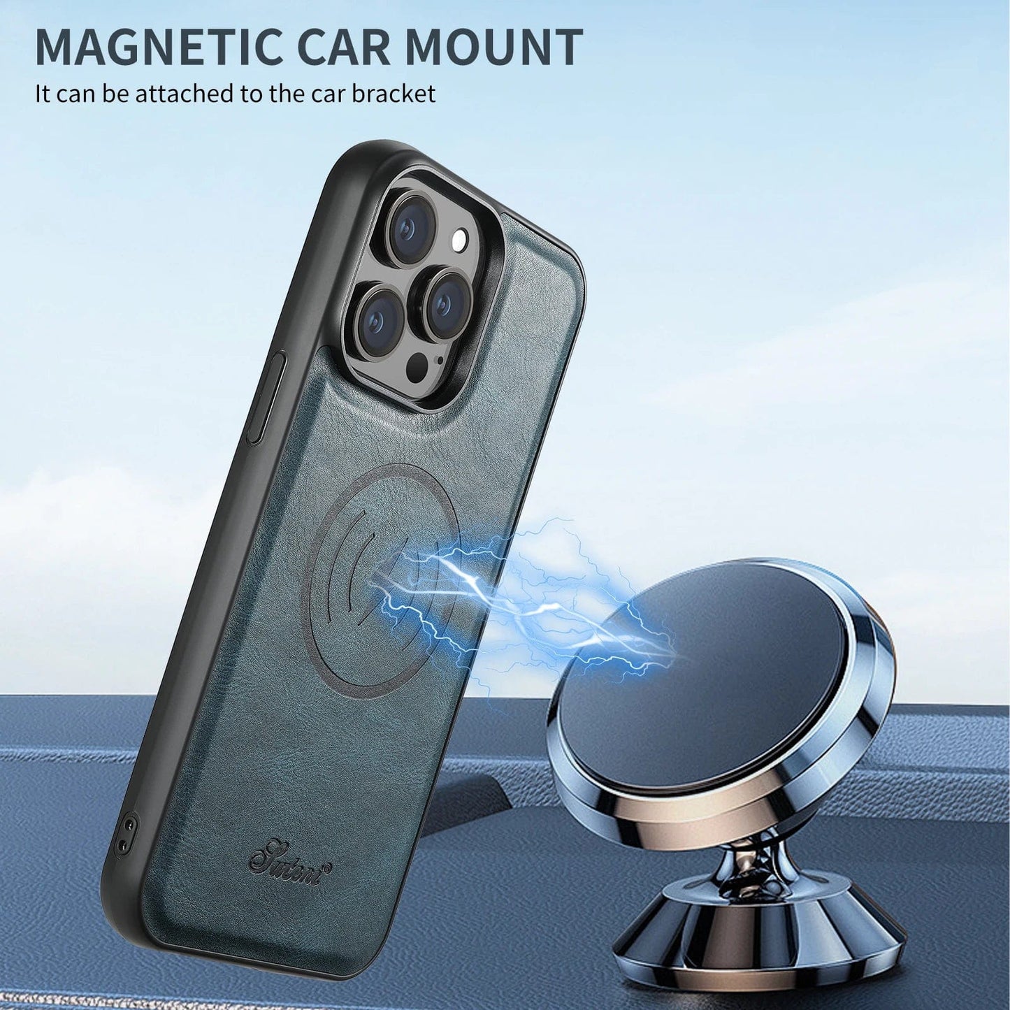 Frendorf | 2 In 1 Magnetische Abnehmbare iPhone 16 Leder Geldbörse Tasche