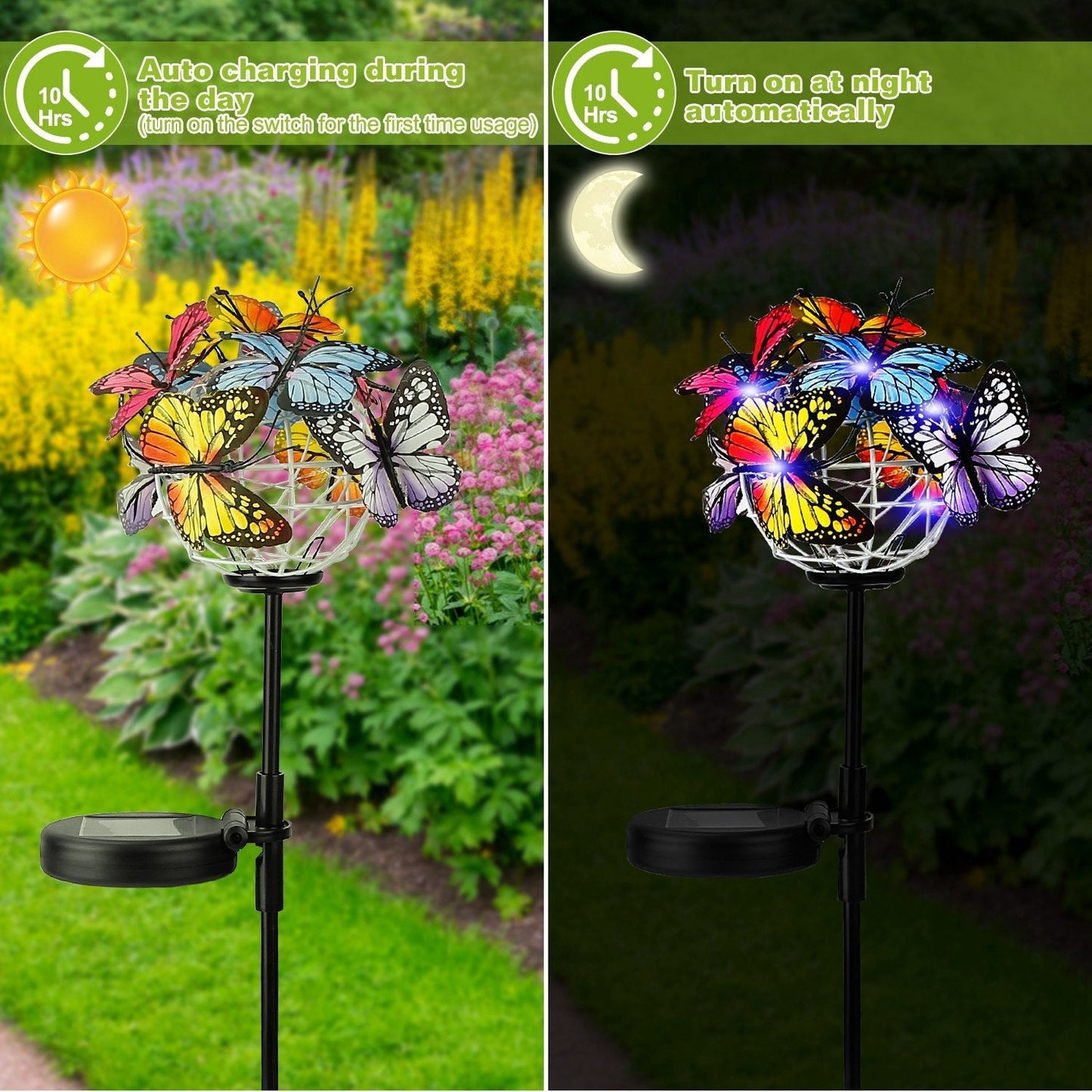 Frendorf | 2-in-1 Outdoor Schmetterling Solarlicht Gartenstecker