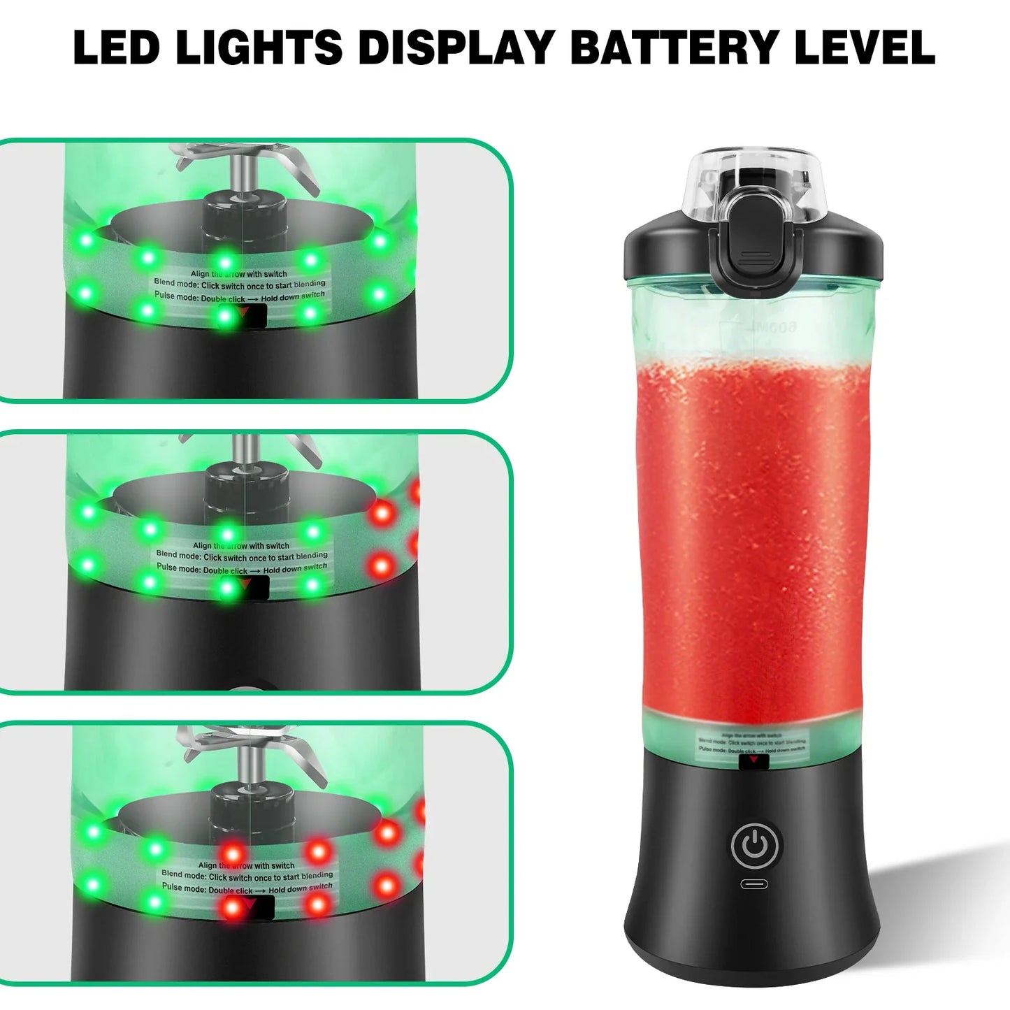 Frendorf | 2 in 1 Tragbarer Mixer Elektrischer Entsafter und Smoothie-Mixer Mini Mixer