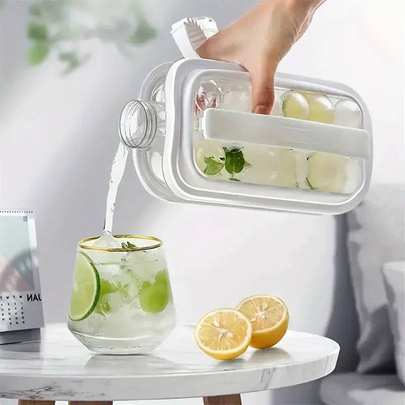 Frendorf | 2-in-1 Tragbarer Eiskugelbereiter Wasserkocher mit 17 Fächern Flacher Körper Deckel Kühl-Eis-Lutscher/Würfel Formen