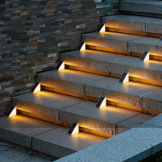 Frendorf | SolarStep LED Außenleuchten | Solarbetriebene Stufenbeleuchtung | Warmweiß & Kaltweiß