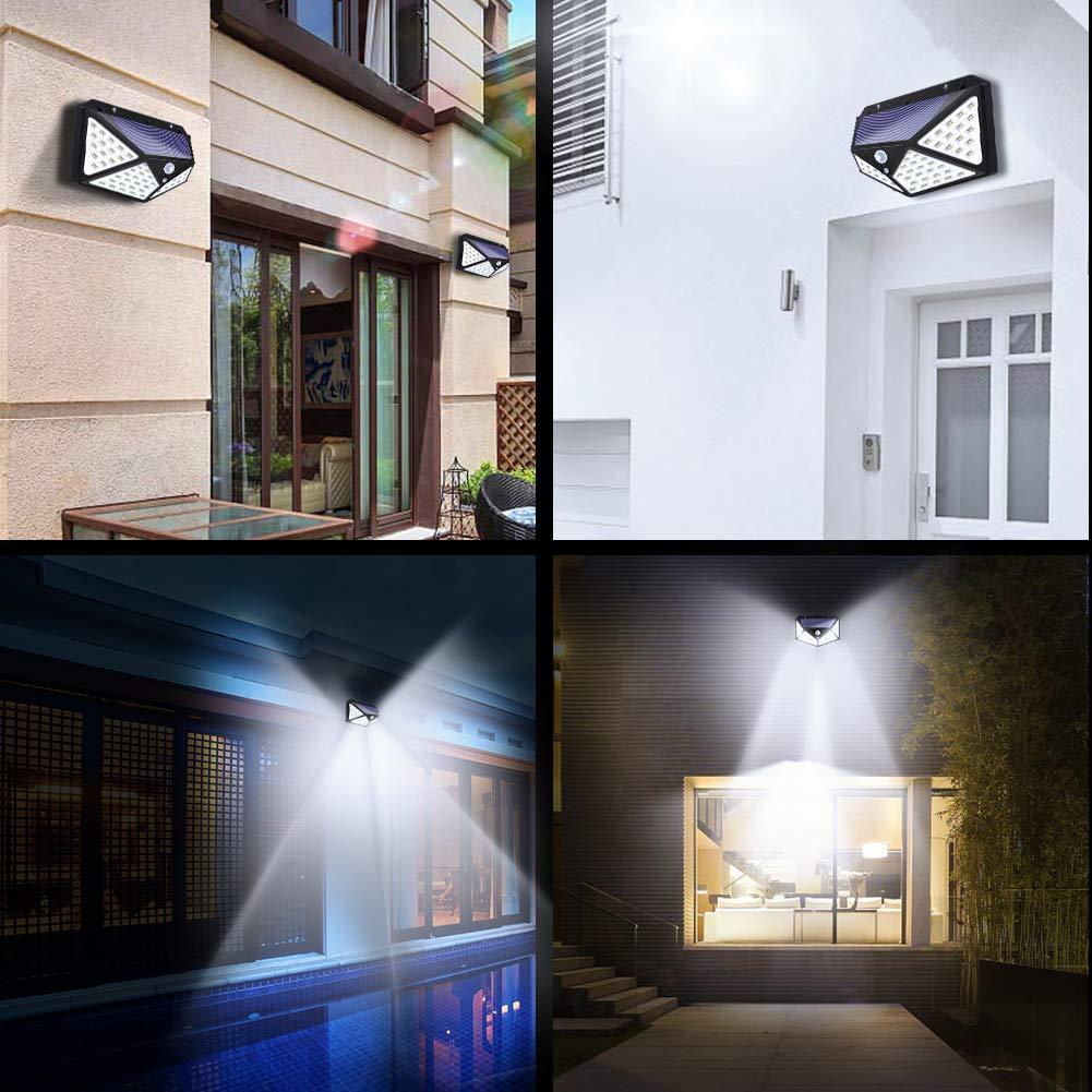Frendorf | 2er-Pack: 100-LED Solarbetriebene Bewegungsmelderlichter Mit 270° Weitwinkel