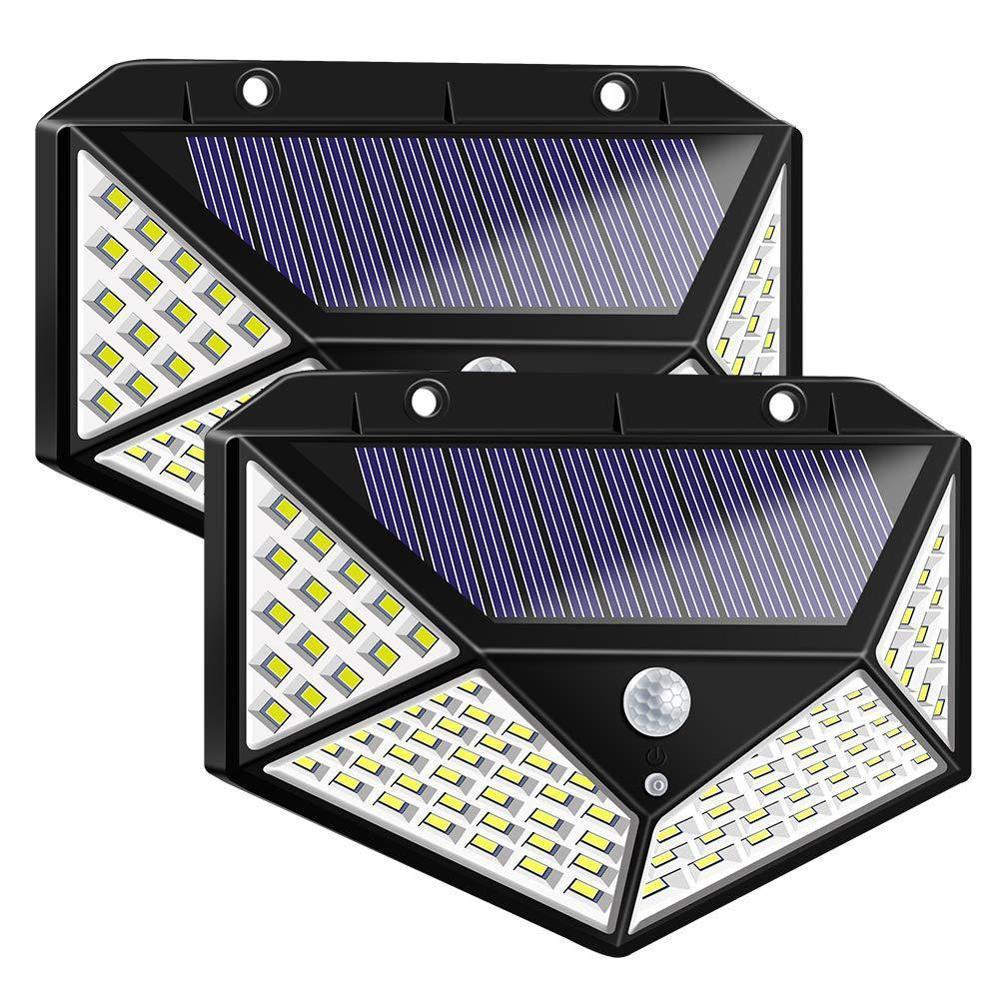 Frendorf | 2er-Pack: 100-LED Solarbetriebene Bewegungsmelderlichter Mit 270° Weitwinkel
