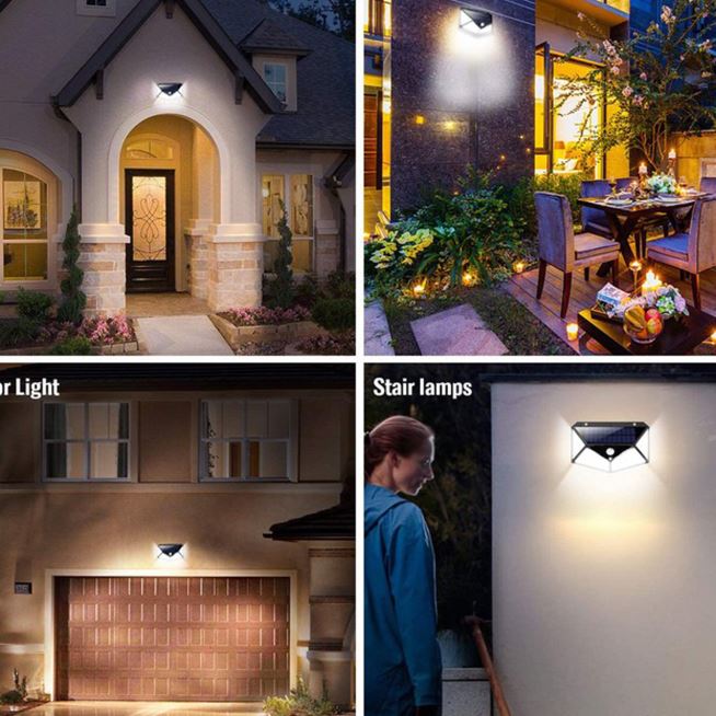 Frendorf | 2er-Pack: 100-LED Solarbetriebene Bewegungsmelderlichter Mit 270° Weitwinkel