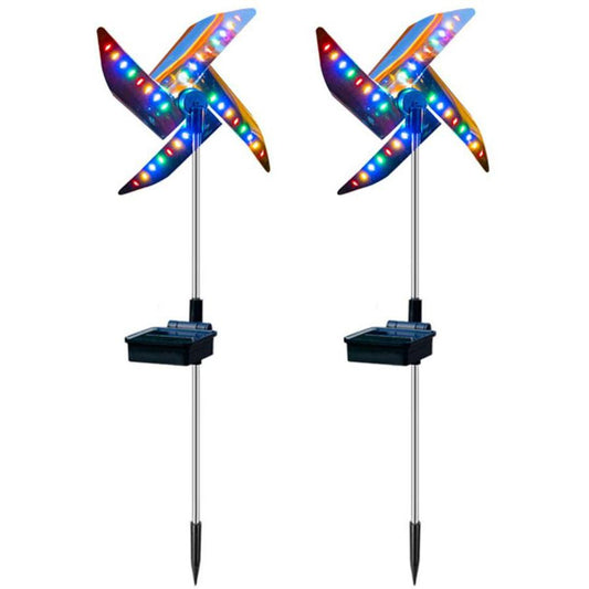 Frendorf | 2-Pack: 32LED Outdoor Solar Bodenlicht Garten Rasen Wasserdicht Windmühlenlampe