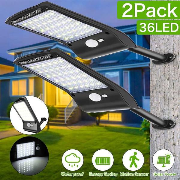 Frendorf | 2-Pack: 36 LED Solarbetriebene Bewegungsmelder Wandlampe