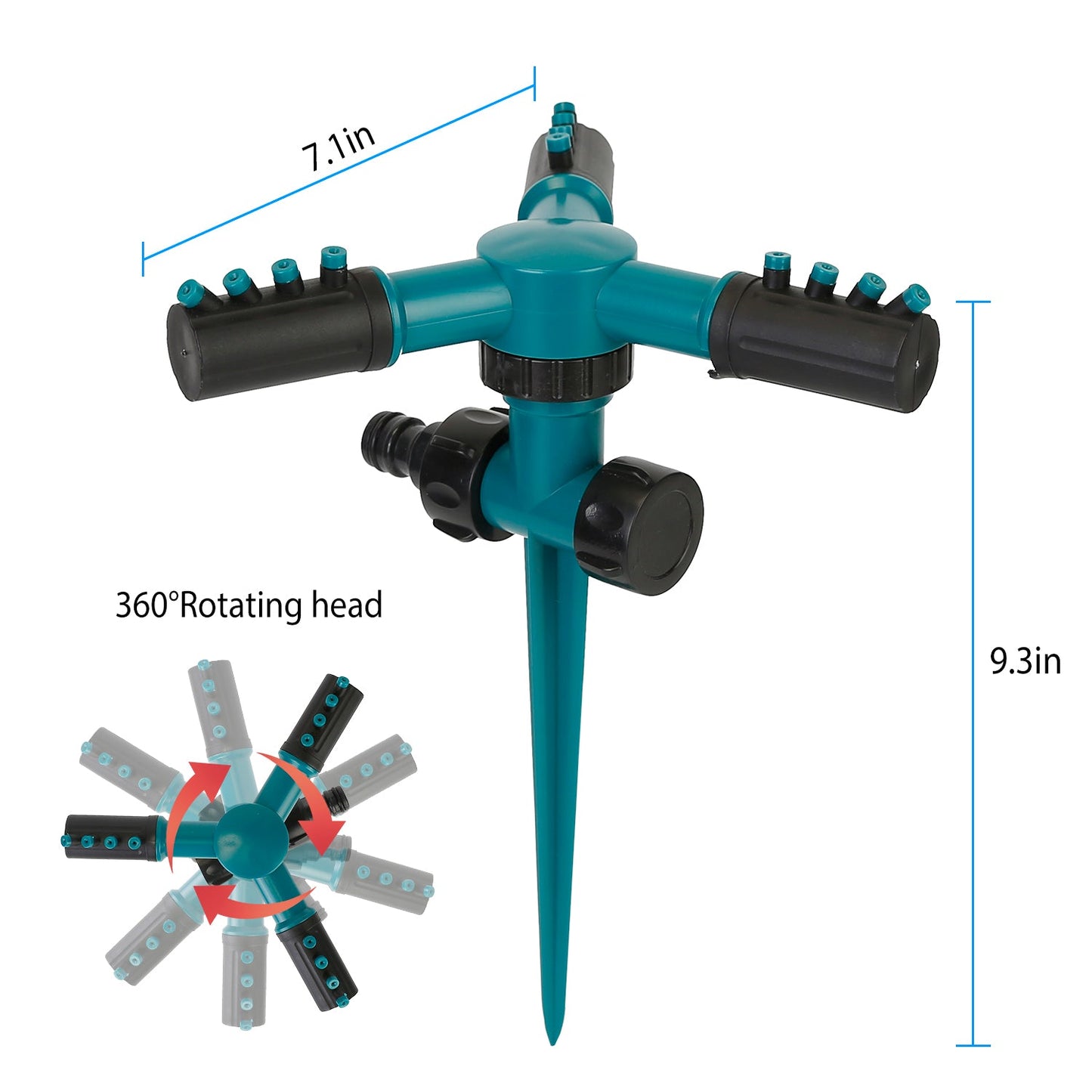 Frendorf | 2-Pack: 360 Grad drehbarer Rasen Garten Sprinkler
