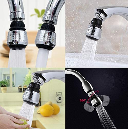 Frendorf | 2er-Pack: 360-Grad drehbarer Wasserhahn-Aerator Deluxe Wasserspar-Wasserhahn-Sprayer