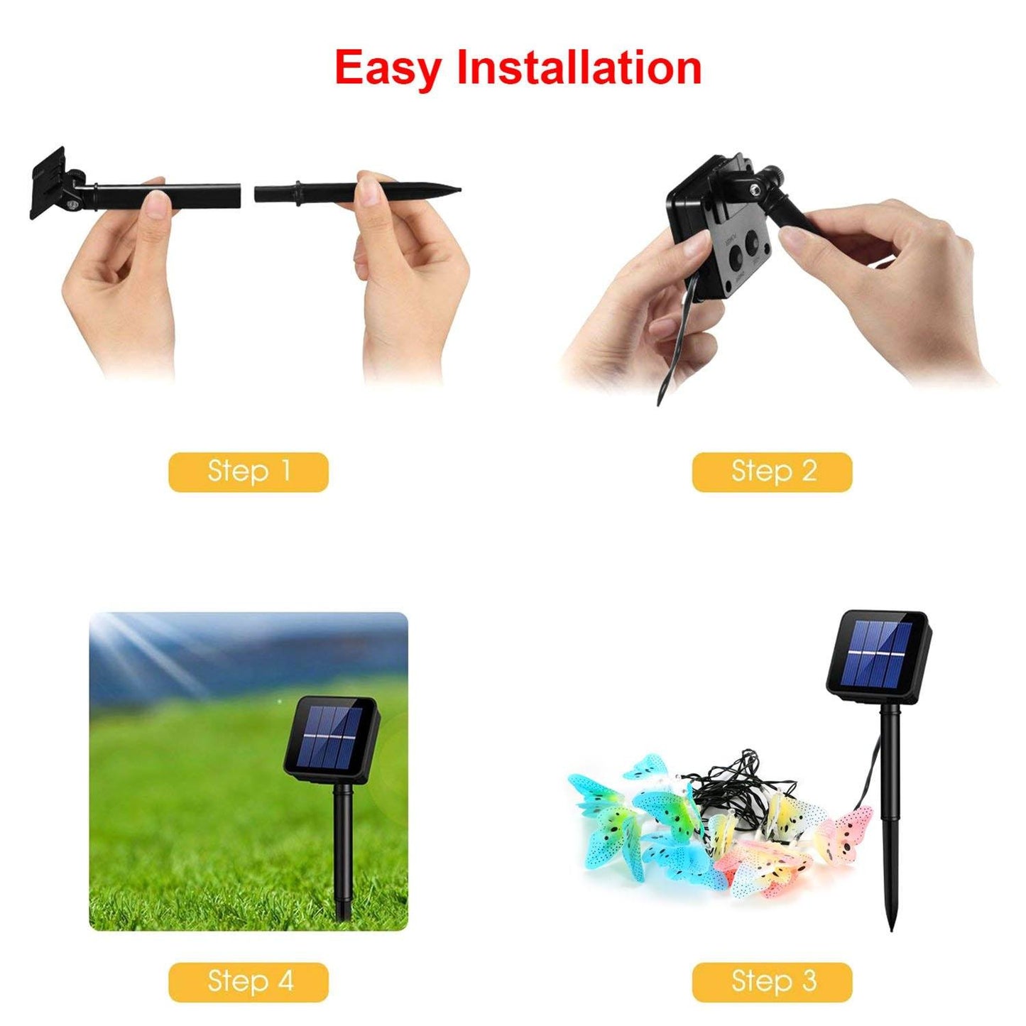 Frendorf | 2er-Pack: 3,8M Solar Lichterkette Schmetterlingslichter
