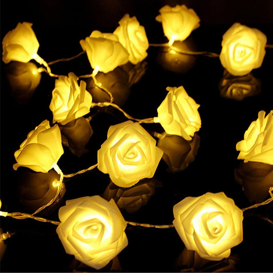 Frendorf | 2er-Pack: 40 LEDs Rosenblüten Lichterkette