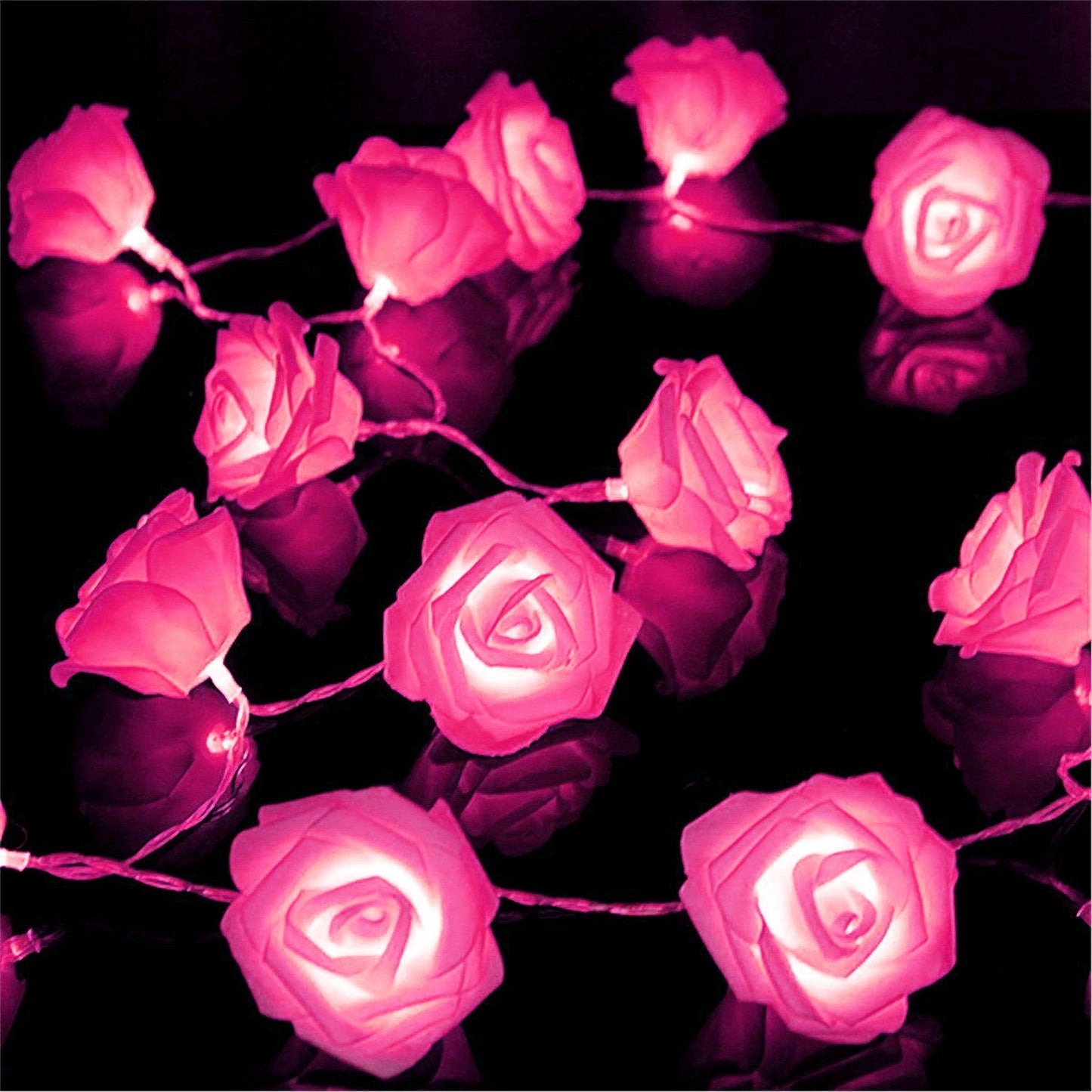 Frendorf | 2er-Pack: 40 LEDs Rosenblüten Lichterkette