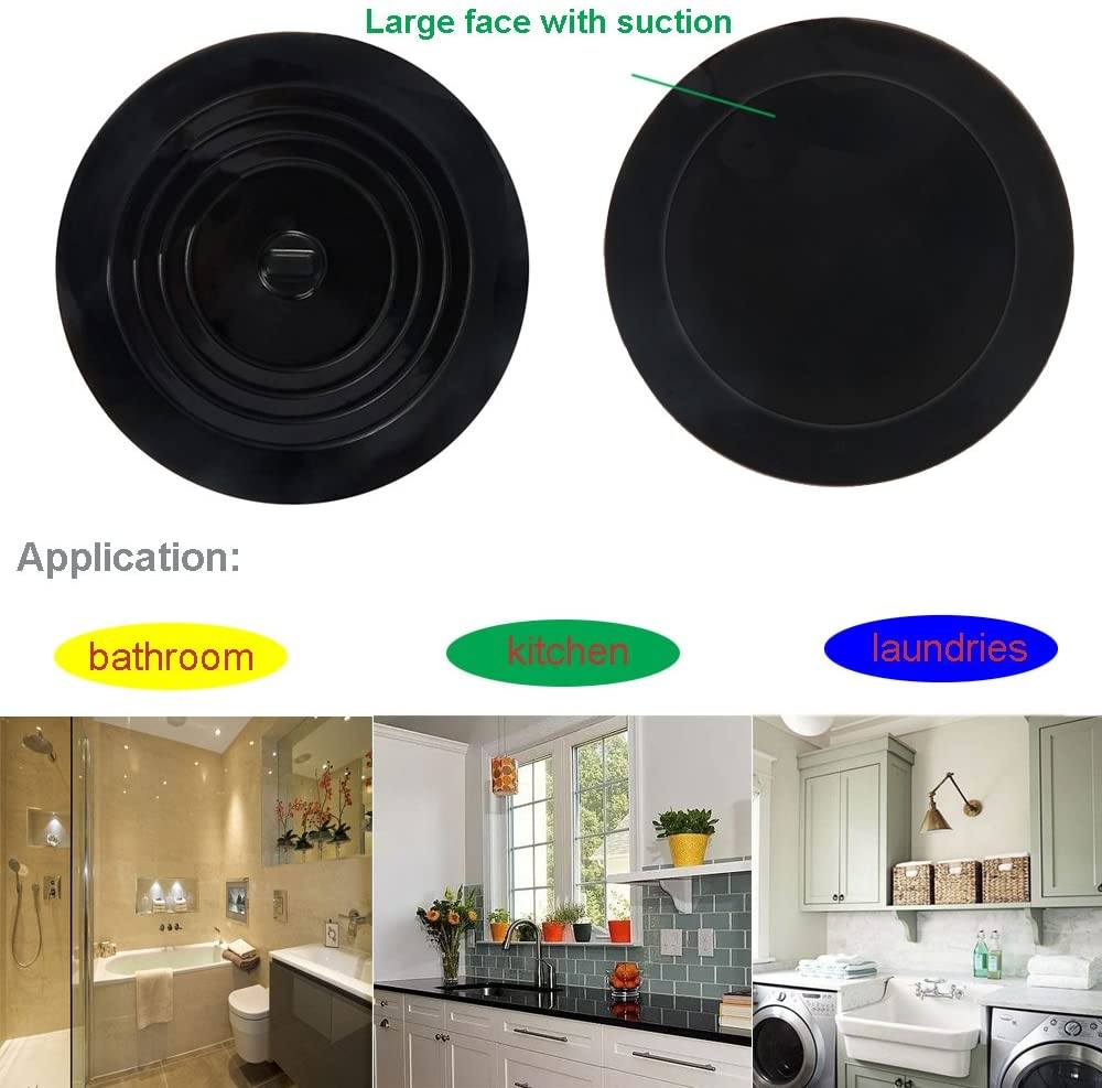 Frendorf | 2-Pack: 6" Große Silikon-Abflussstopfen Haar-Stopp-Flach-Saugnapf-Abdeckung