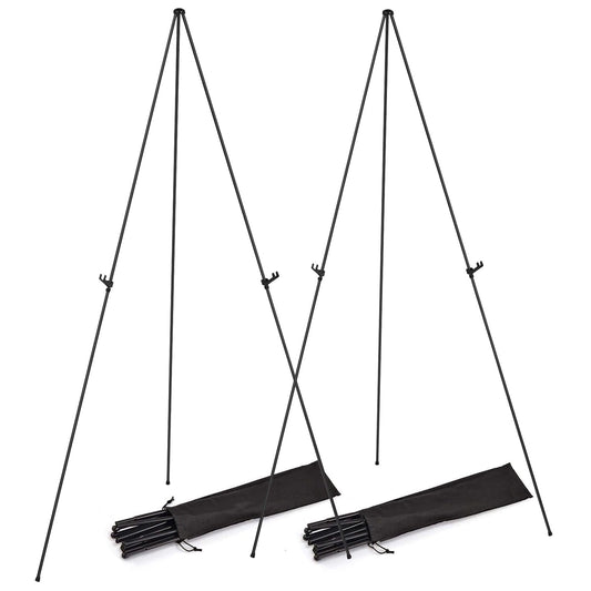 Frendorf | 2er-Pack: 61" zusammenklappbare A-Rahmen-Stativ-Leinwand aus Eisenlegierung Zeichenstand